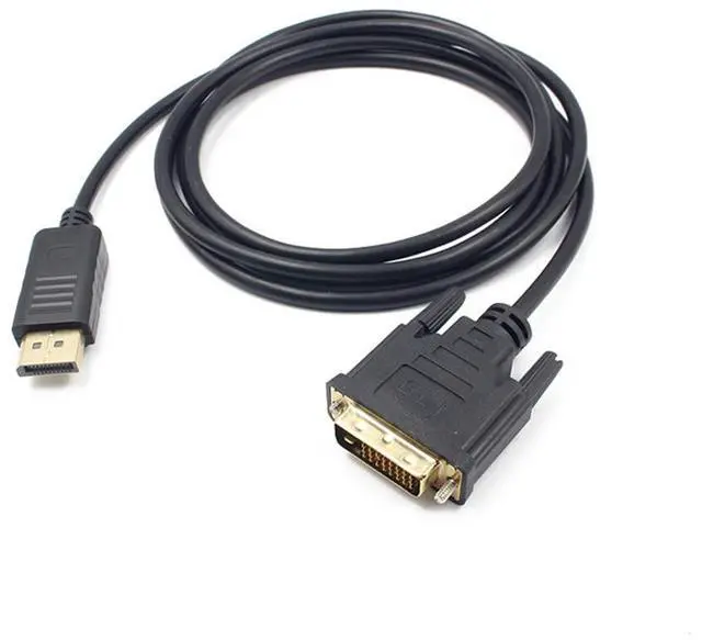 Alt view image 7 of 7 - DisplayPort to DVI Adapter, Hannord Dp Display Port to DVI Converter Male to Male Gold-Plated Cord 6 Feet Black Cable for Lenovo, Dell, HP and Other Brand
