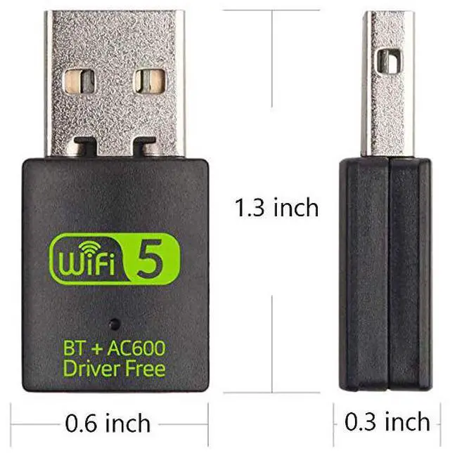 Alt view image 7 of 7 - USB WiFi Bluetooth Adapter, Hannord 600Mbps Dual Band 2.4/5Ghz Wireless Network External Receiver, Mini WiFi Dongle for PC/Laptop/Desktop