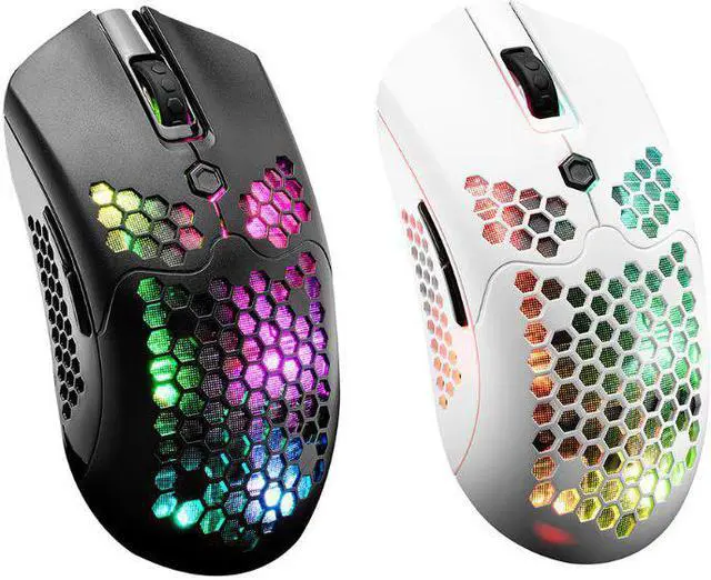 Alt view image 4 of 5 - 12000DPI Dual Mode Gaming Mouse 7 Keys Hollow Out Design Wireless Mouse with RGB Light Effect for Laptop PC