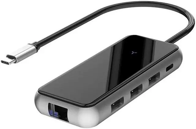 Alt view image 2 of 5 - USB C Hub Adapter 8 In1 Gigat RJ45+USB3.0X3+PD++SD/Mini Reader USB Hub for Mac Book Phone Laptop mac book