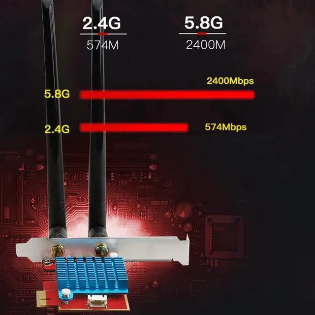 Alt view image 2 of 5 - Band WiFi 6 Wireless Adapter AC 3000Mbps  AX200 Bluetooth 5.0 Wi-Fi Card with Heatsink for Windows 10