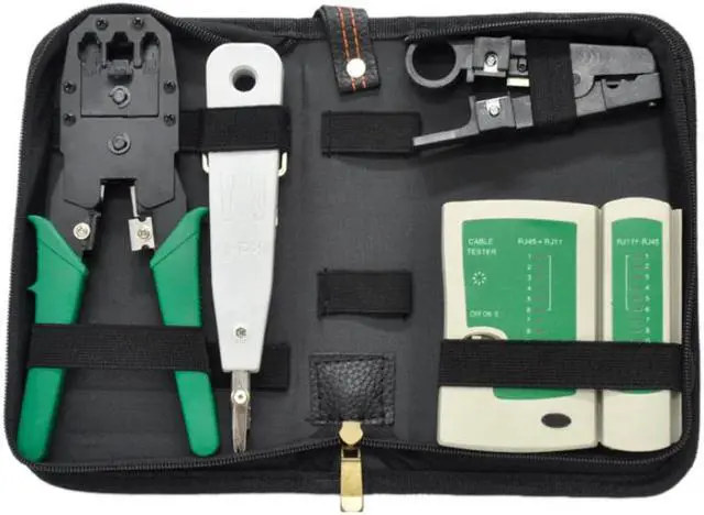 Alt view image 3 of 5 - 5Pcs/Set Network Ethernet Cable Tester Rj45 Kit Crimper Crimping Tools Punch Down Rj11 Cat6 Wire Detector Qjy99 Stripping Crimpi
