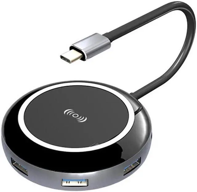 Main image of 9 in 1 Qi Wireless Charger Hub USB-C USB 3.1 Type C to USB 3.0 HDMI RJ45 Card Reader PD Charging Adapter for iPhone Mac book