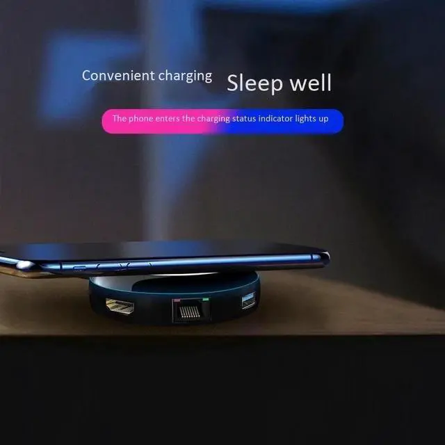 Alt view image 3 of 5 - 9 in 1 Qi Wireless Charger Hub USB-C USB 3.1 Type C to USB 3.0 HDMI RJ45 Card Reader PD Charging Adapter for iPhone Mac book