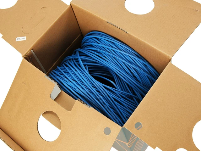 Alt view image 3 of 6 - CAT6 Plenum Cable 1000ft (CMP) | Easy to Pull Fluke Tested Plenum Rated Wire | 23AWG Solid 550MHz, 4Pair 10Gigabit UTP Internet Cable Blue
