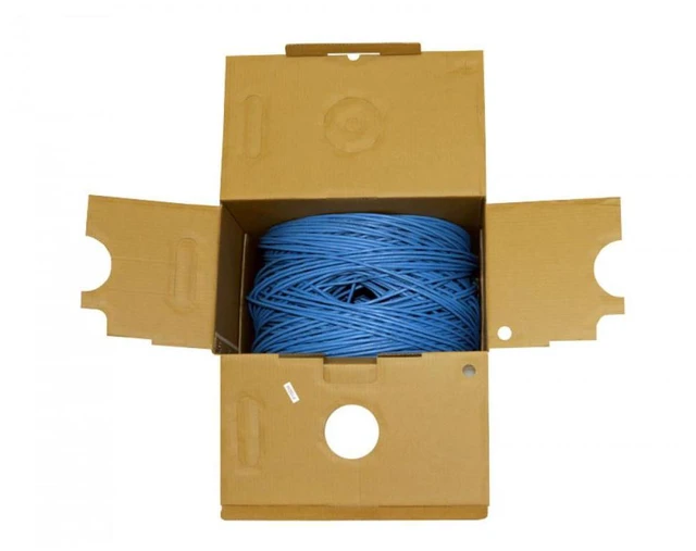 Alt view image 4 of 6 - CAT6 Plenum Cable 1000ft (CMP) | Easy to Pull Fluke Tested Plenum Rated Wire | 23AWG Solid 550MHz, 4Pair 10Gigabit UTP Internet Cable Blue