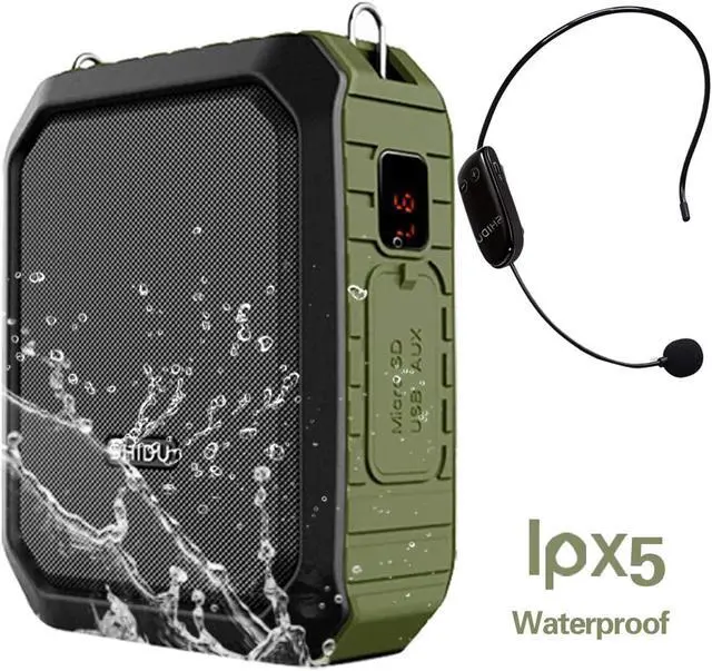 Alt view image 7 of 7 - New SHIDU Portable Bluetooth Waterproof Voice Amplifier Wireless Headset Microphone Small Personal Voice Amplifier 18W 4400mAh Rechargeable Wearable Mic System for Teachers or Outdoors