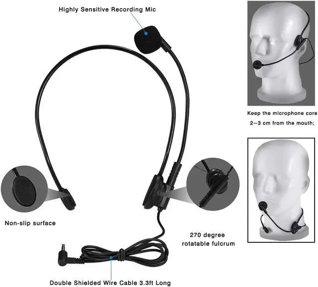 Alt view image 2 of 7 - New SHIDU  Voice Amplifier,15W Rechargeable Portable Microphone for Teachers,Lightweight Personal Microphone with Speaker Wired Headset Supports Bluetooth,Recording,FM Radio,TF Card/AUX