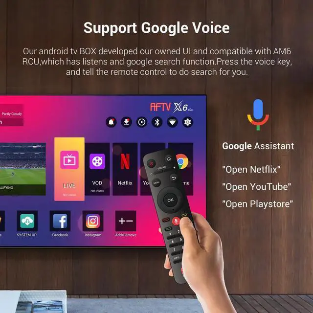 Alt view image 5 of 5 - 2020 AFTV X6 Class S905X 2G+16G  Android 8.0 TV BOX with 2.4G&5G Dual-band Wifi BT4.1&Dolby TV BOX 2.4G Google Voice Air Remote
