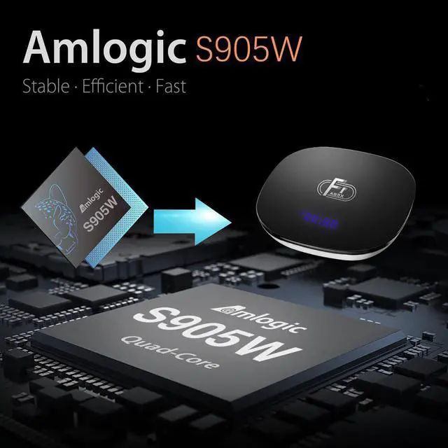 Alt view image 5 of 5 - 8.1 Smart TV Box  F1 Amlogic S905W Quad Core 2G 16G Support H.265 4K 2.4GHz WiFi Media Player Youtube HD Set Top Box