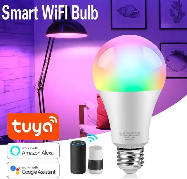 Alt view image 2 of 5 - Lights For Bedroom Table Lamp RGBW Tuya Smart Life WiFi Dimmable Voice Control Work With Alexa ,Echo ,Google Home  Bulb