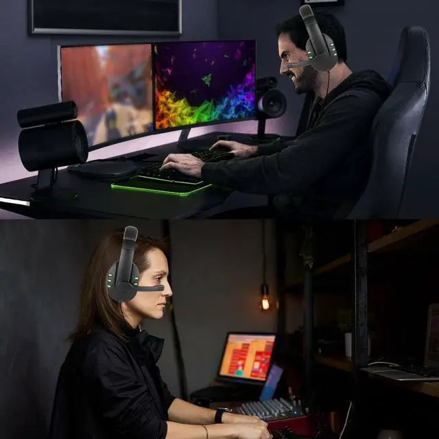 Alt view image 4 of 5 - Headphone Stereo Sound Headset For PS4/Nintendo Switch/Xbox One/PC/Phone Over-ear