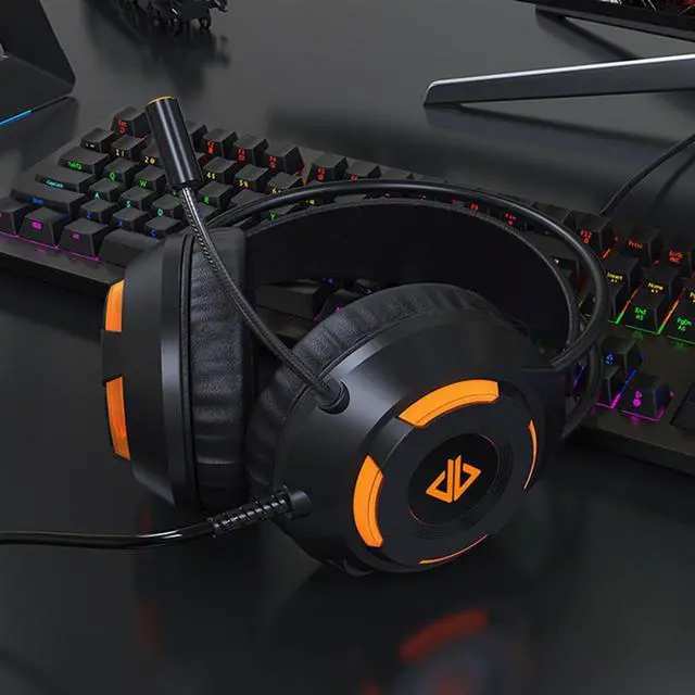 Alt view image 4 of 5 - AX120 Wired Gaming Headset Noise Cancelling Headphones 7.1 HD Stereo with Mic for PS4 Xbox Switch PC Games LED Earphones