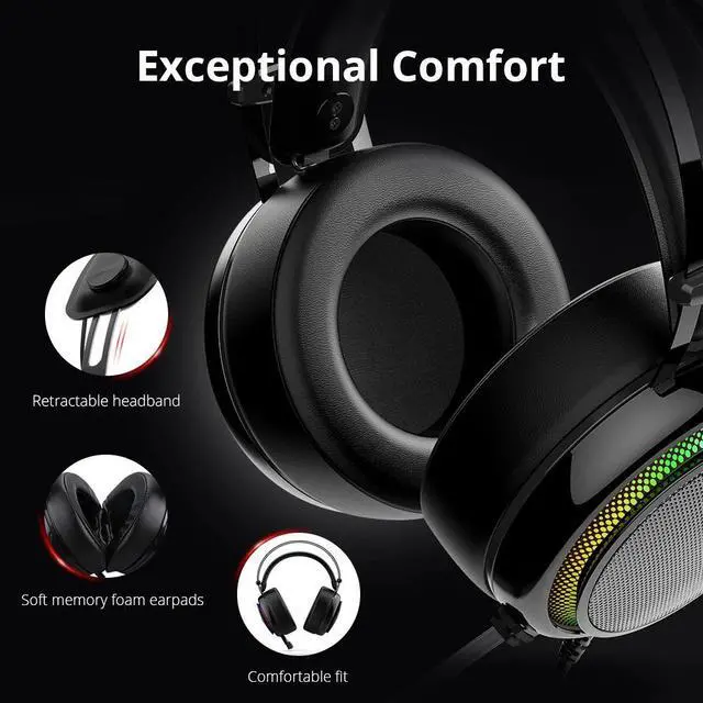 Alt view image 4 of 5 - Glary Gaming Headset ps4 headset Virtual 7.1,USB Interface Gaming Headphones for ps4,nintendo switch,Computer,Laptop