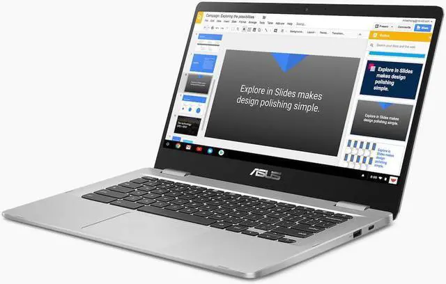 Alt view image 8 of 14 - Asus Chromebook 14" HD 32GB eMMC 4GB RAM Intel Celeron N3350 - Silver Chrome OS C423NA-DH02