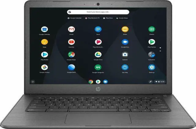 Alt view image 2 of 4 - HP Chromebook 14-db0023dx 14" HD WLED Laptop AMD Dual-Core A4-9120C APU 1.6 GHz 4GB DDR4-1866 SDRAM 32GB eMMC AMD Radeon R4 Graphics Chrome OS, B Grade, Minor Scratches - 6CD26UA