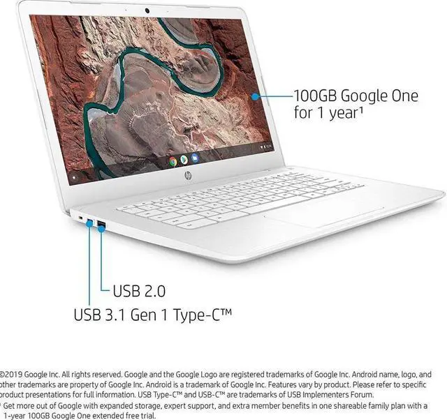 Alt view image 17 of 20 - Asus Chromebook 14" 4GB RAM, 32GB Intel Celeron N3350 - Dark Blue C403NA-WS42-BL
