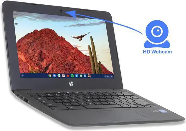 Alt view image 4 of 8 - HP Chromebook 11a-nb0013dx 11.6" HD Display, Intel Celeron N3350 1.1 GHz up to 2.4 GHz 4GB LPDDR4-2400 RAM, 32GB eMMC, Wi-Fi, Bluetooth, Intel HD Graphics 500 Chrome OS - 1N091UA