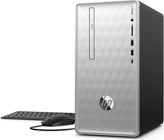 Alt view image 2 of 4 - HP Pavilion 590-p0039 Desktop PC - AMD A12-9800 3.8GHz, 16GB, 1TB HDD, DVDRW, Bluetooth, USB Keyboard & Mouse, Windows 10 Home