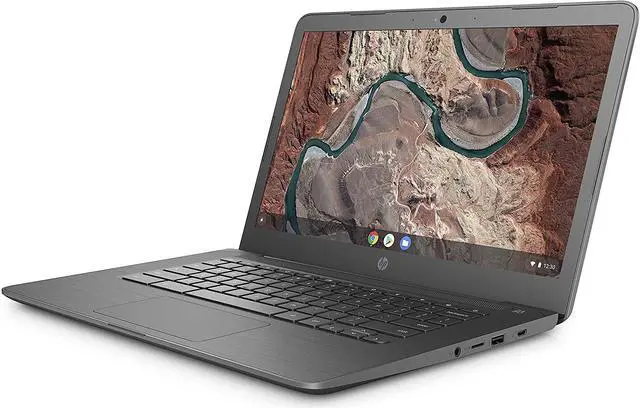 Alt view image 3 of 3 - HP Chromebook 14-db0002ca 14" HD Laptop AMD Dual-Core A4-9120C APU 1.6 GHz up to 2.4 GHz 4GB DDR4-2666 SDRAM 64GB eMMC AMD Radeon R3 Graphics Chrome OS