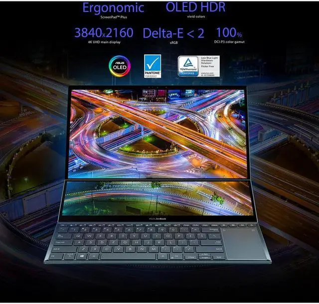 Alt view image 2 of 6 - ASUS ZenBook Pro Duo UX582HS-XH99T 15.6" UHD 3840x2160 Touch Laptop i9-11900H 32GB 1TB SSD GeForce RTX 3080 8GB W11