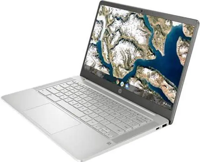 Alt view image 6 of 9 - HP Chromebook 14a-na0010ds 14" HD Touch Laptop Intel Celeron N4020 1.1 GHz up to 2.8 GHz 4GB LPDDR4-2400 SDRAM 128GB eMMC Intel UHD Graphics 600 Chrome OS - 9PF29UA