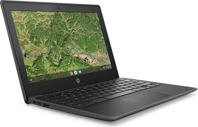 Alt view image 3 of 5 - HP 11A G8 Education 11.6" HD LCD Chromebook AMD A4-9120C 1.6 GHz up to 2.4 GHz 4GB DDR4-1866 32GB eMMC Wi-Fi 5 (802.11ac) Bluetooth 4.2 AMD Radeon R4 Graphics Chrome OS - B Grade