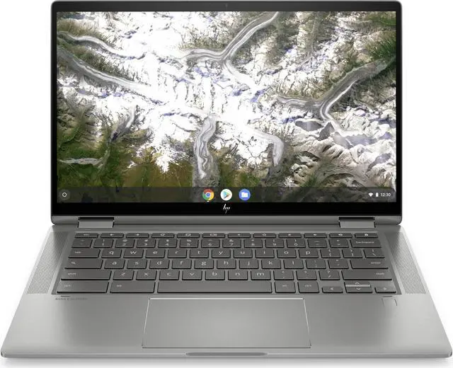 Main image of HP Chromebook x360 14c-ca0053dx 14" FHD WLED Touchscreen Laptop Intel Core i3-10110U 2.1 GHz up to 4.1 GHz 8GB DDR4-2666 SDRAM 64GB eMMC Intel UHD Graphics Chrome OS, B Grade - 9UR36UA