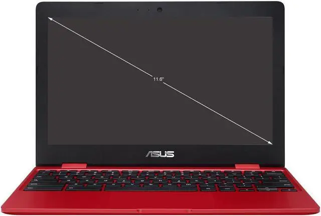 Alt view image 5 of 6 - ASUS Chromebook C223NA-DH02-RD 11.6" HD Laptop Intel Celeron N3350 1.1GHz 4GB RAM 32GB eMMC Chrome OS Red