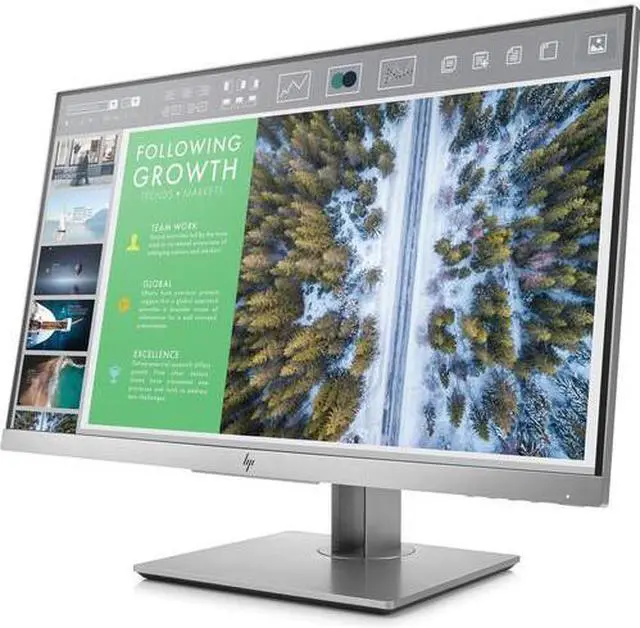 Alt view image 3 of 4 - HP EliteDisplay E243 23.8" FHD Monitor 5 ms 16:9 Aspect Ratio 250 cd/m², HDMI, VGA Tilt and Height Adjustable, Pivot, Swivel Stand - 1FH47AA