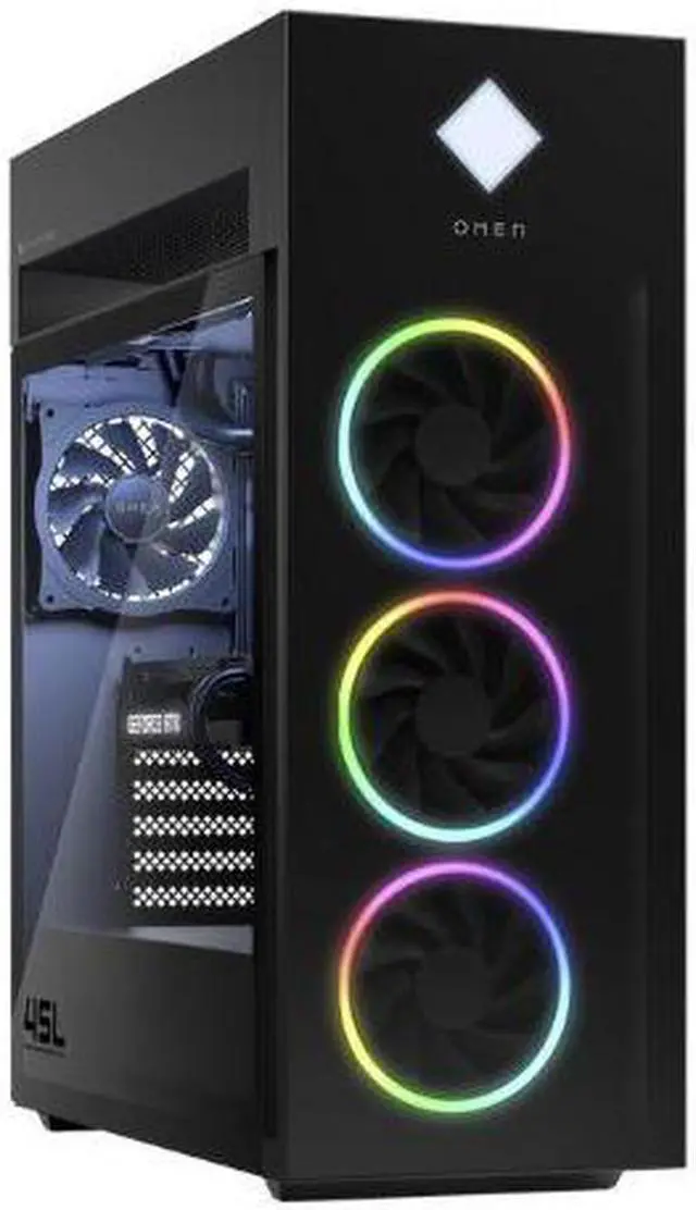 Alt view image 3 of 4 - HP OMEN 45L GT22-0238M AMD Ryzen 9 5900X 3.7 GHz up to 4.8 GHz 32GB DDR4 2TB HDD 2TB HDD NVIDIA GeForce RTX 3060 Windows 11 Home Gaming Desktop, Black - 4E980AV-V001