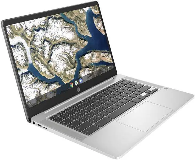 Alt view image 2 of 5 - HP Chromebook 14a-na0200nr 14" HD Laptop Intel Celeron N4120 1.1 GHz up to 2.6 GHz Intel UHD Graphics 600 4GB LPDDR4x-2933 RAM 64 GB eMMC Chrome OS- 60F57UA