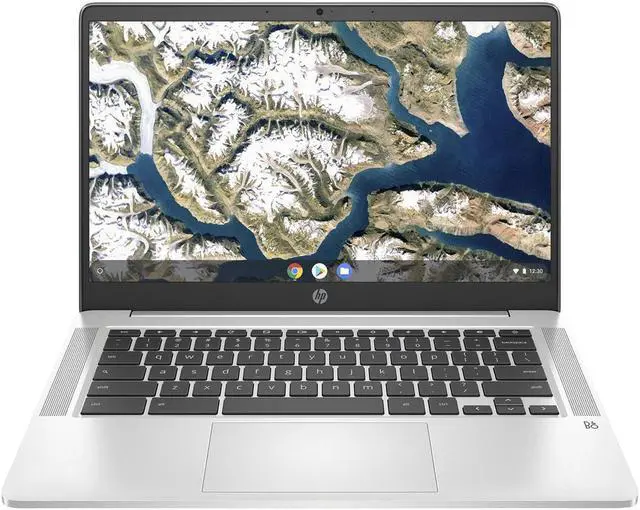 Main image of HP Chromebook 14a-na0200nr 14" HD Laptop Intel Celeron N4120 1.1 GHz up to 2.6 GHz Intel UHD Graphics 600 4GB LPDDR4x-2933 RAM 64 GB eMMC Chrome OS- 60F57UA
