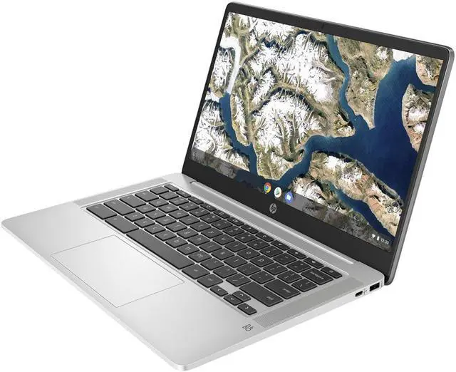 Alt view image 3 of 5 - HP Chromebook 14a-na0200nr 14" HD Laptop Intel Celeron N4120 1.1 GHz up to 2.6 GHz Intel UHD Graphics 600 4GB LPDDR4x-2933 RAM 64 GB eMMC Chrome OS- 60F57UA