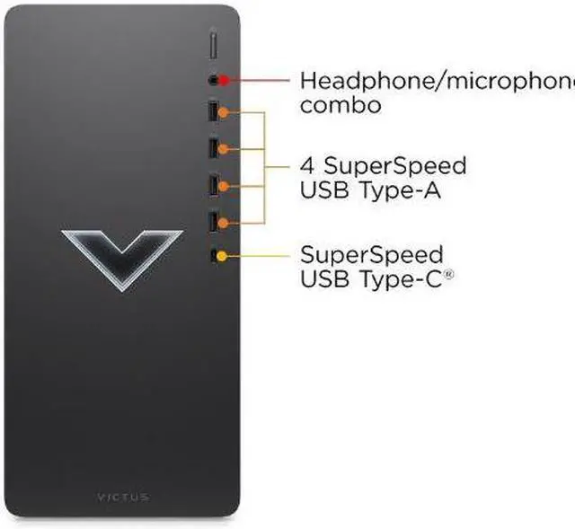 Alt view image 3 of 4 - HP Victus 15L TG02-0325M AMD Ryzen 7 5700G 3.8 GHz up to 4.6 GHz 16GB DDR4 512GB PCIe NVMe M.2 SSD 1TB HDD Windows 11 Home Gaming Desktop, Mica Silver - 59A32AV-V138