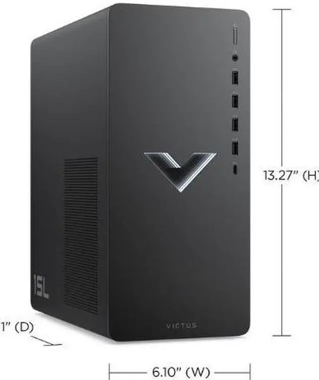 Alt view image 4 of 4 - HP Victus 15L TG02-0325M AMD Ryzen 7 5700G 3.8 GHz up to 4.6 GHz 16GB DDR4 512GB PCIe NVMe M.2 SSD 1TB HDD Windows 11 Home Gaming Desktop, Mica Silver - 59A32AV-V138