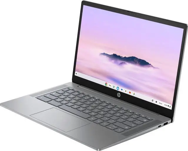 Alt view image 3 of 5 - HP Chromebook 14a-nf0035cl 14" FHD Intel Core i3-N305 3.8 GHz 8GB RAM 256GB UFS Intel UHD Graphics ChromeOS Laptop, Meteor Silver - 9U1C4UA