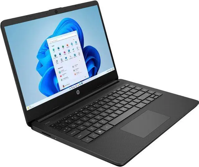 Alt view image 3 of 5 - HP 14-dq0761dx 14" Intel Celeron N4120 1.1 GHz up to 2.6 GHz 4GB DDR4-2400 RAM 128GB eMMC Intel UHD Graphics Windows 11 Home in S mode Laptop, Jet Black- 9R336UA
