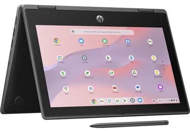 Alt view image 4 of 5 - HP Fortis x360 G5 11.6" Intel Processor N100 0.7 GHz up to 3.4 GHz 4GB RAM 32GB eMMC Intel UHD Graphics ChromeOS Laptop, Black - 9R393UT