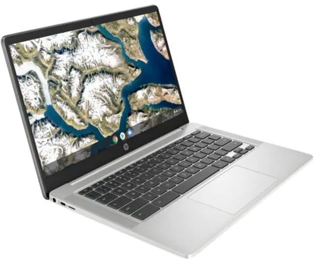 Alt view image 3 of 5 - HP Chromebook 14a-nd0010ca 14" AMD 3015Ce 1.2 GHz up to 2.3 GHz 4GB DDR4 64GB eMMC AMD Radeon Graphics ChromeOS Laptop, Mineral Silver - 2L7L0UA