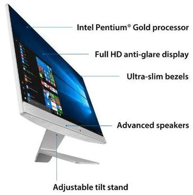 Alt view image 3 of 4 - Asus V241EA-RB001 23.8" FHD All-in-One Desktop Intel Pentium Gold 7505 2.00 GHz up to 3.50 GHz Intel UHD Graphics 4GB DDR4 256GB SSD Windows 11 Home