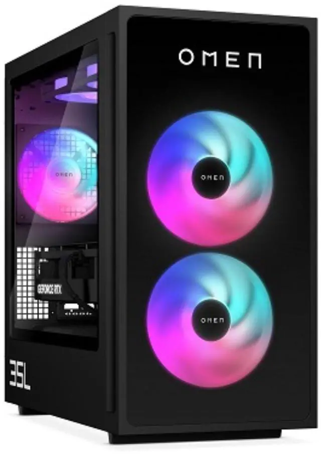 Main image of HP OMEN 35L GT16-0000i Intel i5-14400F 1.8 GHz up to 4.7 GHz 16GB DDR5 1TB SSD NVIDIA  GeForce RTX 4060 Windows 11 Home Gaming Desktop, Black - 9X6B9AV-V001