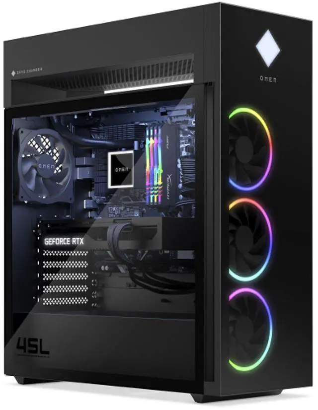 Alt view image 4 of 5 - HP OMEN 45L GT22-3000i Intel Core Ultra 7 265K 3.3 GHz up to 5.50 GHz 16GB DDR5 1TB SSD NVIDIA GeForce RTX 4070 Windows 11 Home Gaming Desktop, Black - A4ND8AV-V007
