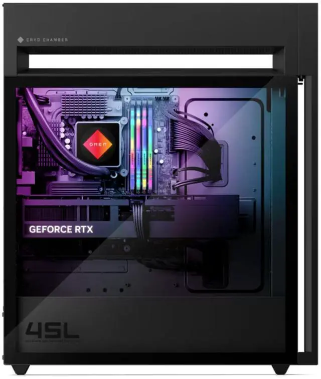 Alt view image 5 of 5 - HP OMEN 45L GT22-3000i Intel Core Ultra 7 265K 3.3 GHz up to 5.50 GHz 16GB DDR5 1TB SSD NVIDIA GeForce RTX 4070 Windows 11 Home Gaming Desktop, Black - A4ND8AV-V007