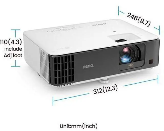 Alt view image 5 of 5 - BenQ TK700ST 3000 Lumens UHD 4K Short-Throw DLP Gaming Projector Built-In 5W Speaker Keystone Capability, HDR10 Support, 2 x HDMI Inputs