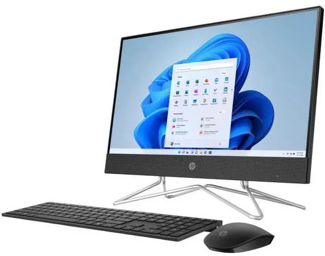 Alt view image 3 of 6 - HP 22-dd0133w 21.5" FHD Intel Pentium Silver J5040 2.0 GHz up to 3.2 GHz 4GB DDR4 128GB SSD Intel UHD Graphics 605 Windows 11 Home All-in-One Desktop, Black, Minor Scratches and Dents