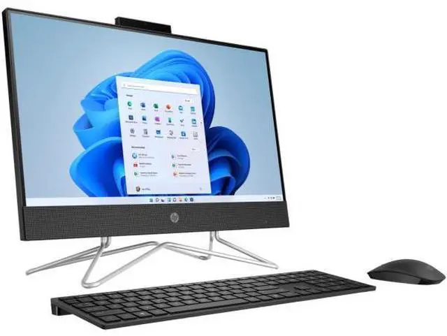 Alt view image 2 of 6 - HP 22-dd0133w 21.5" FHD Intel Pentium Silver J5040 2.0 GHz up to 3.2 GHz 4GB DDR4 128GB SSD Intel UHD Graphics 605 Windows 11 Home All-in-One Desktop, Black, Minor Scratches and Dents