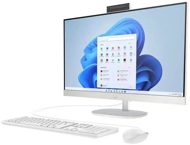 Alt view image 2 of 3 - HP 27-CR0000M 27" FHD IPS AMD Ryzen 5 7520U 2.8 GHz up to 4.3 GHz 8GB RAM 512GB PCIe NVMe M.2 SSD AMD Radeon Graphics Windows 11 Home All-in-One Desktop, White - 947R0AV-V001