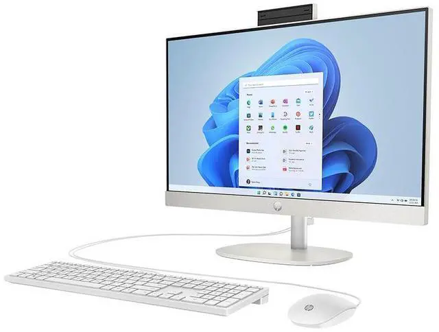 Alt view image 2 of 4 - HP 24-cr0019c 23.8" FHD AMD Ryzen 3 7320U 2.4 GHz up to 4.1 GHz 8GB RAM 512GB PCIe NVMe M.2 SSD AMD Radeon Graphics Windows 11 Home All-in-One Desktop, White - 920J9AA