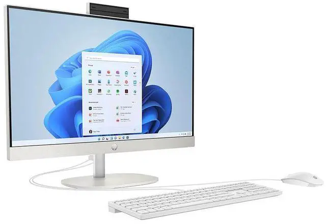 Alt view image 3 of 4 - HP 24-cr0019c 23.8" FHD AMD Ryzen 3 7320U 2.4 GHz up to 4.1 GHz 8GB RAM 512GB PCIe NVMe M.2 SSD AMD Radeon Graphics Windows 11 Home All-in-One Desktop, White - 920J9AA